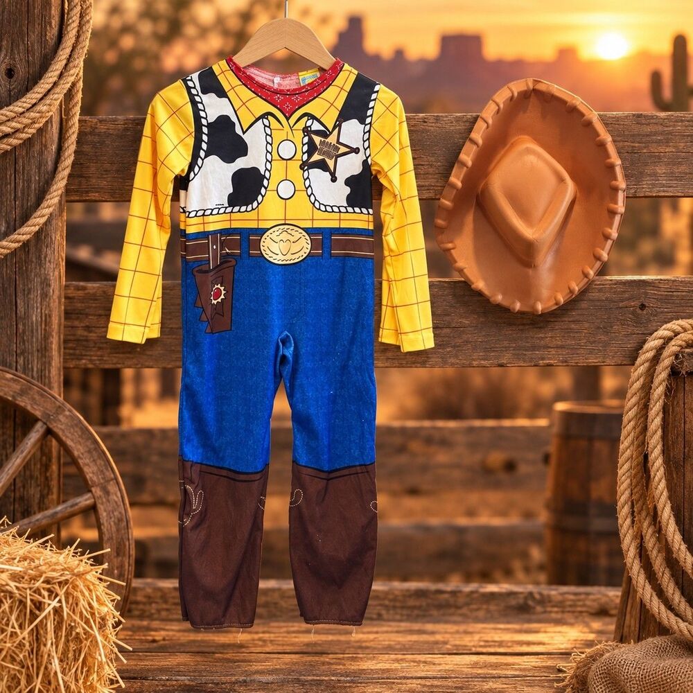 Disney Pixar Toy Story Woody Costume Kids Size Small 4 5 6 Cowboy Hat Halloween